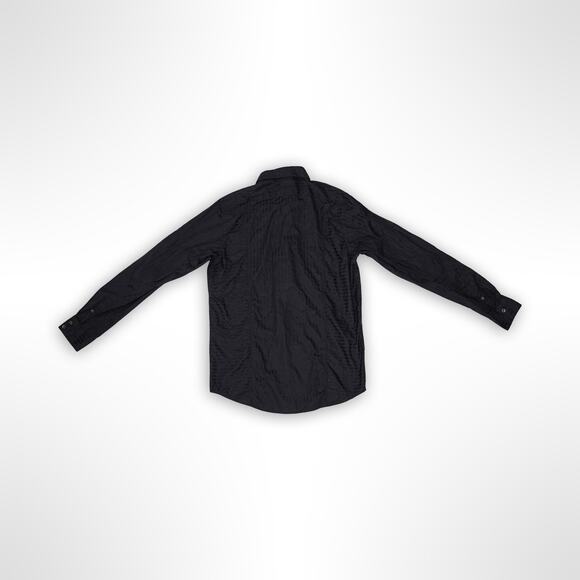 Ben Sherman Black Textured Jacquard Stripe Button-Up Shirt Men's Medium - Picture 2 of 4